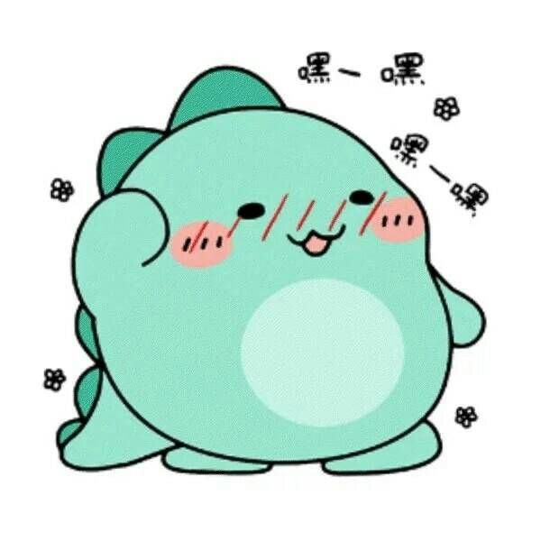 Hình vẽ khủng long chibi cute - ngại ngùng