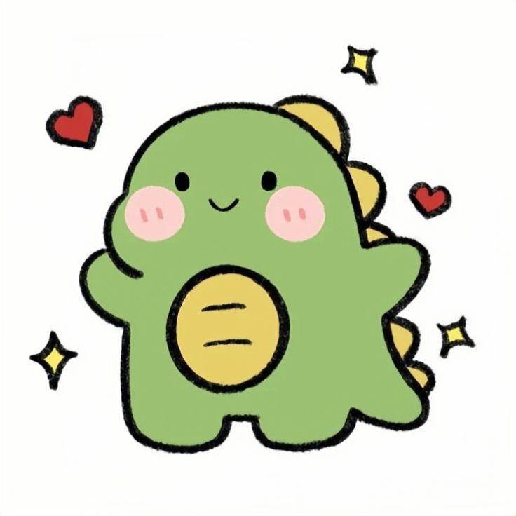 Hình vẽ khủng long chibi cute - siêu cưng