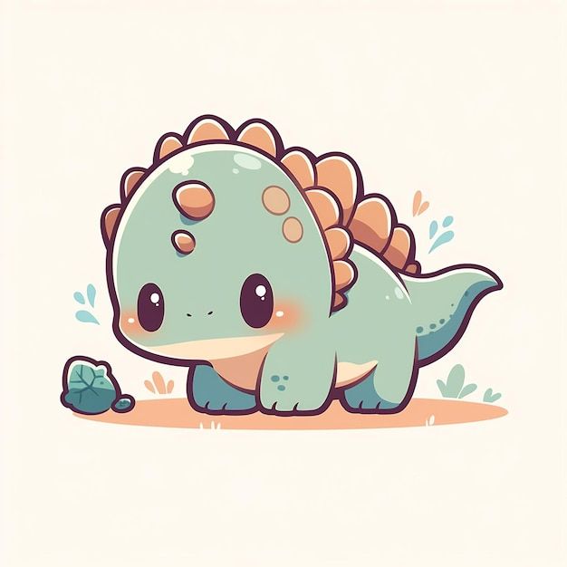 Hình vẽ khủng long chibi cute - siêu đáng yêu 