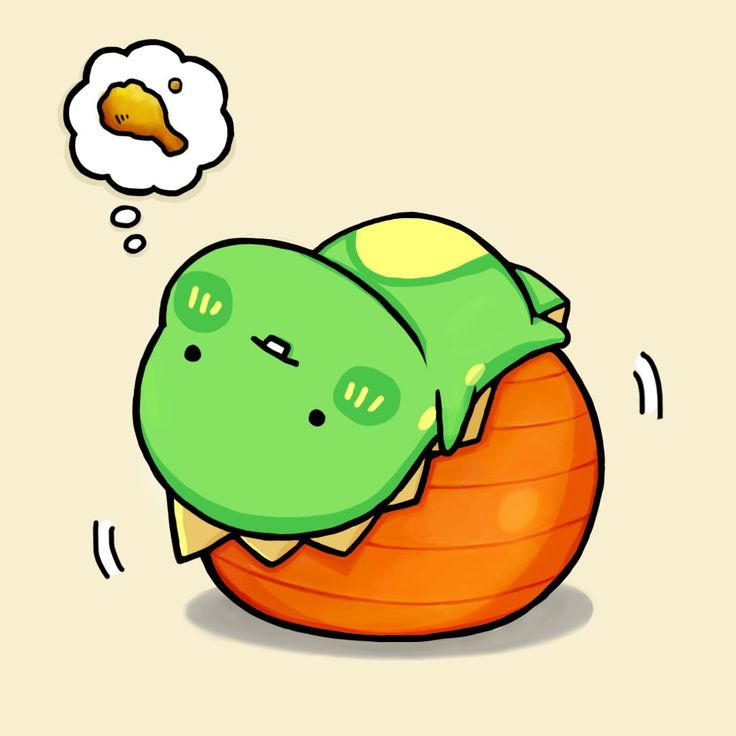 Hình vẽ khủng long chibi cute - thèm gà rán