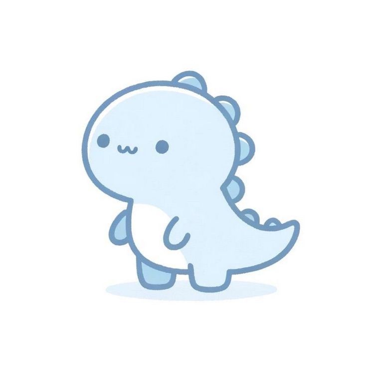 Hình vẽ khủng long chibi cute - xanh dương