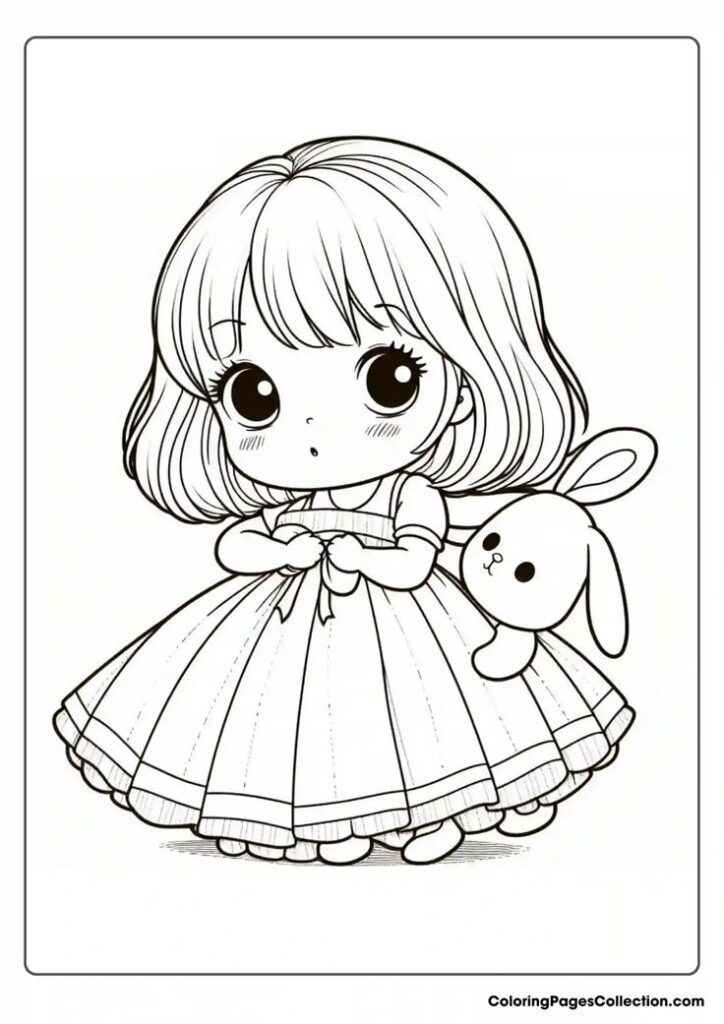 Top 50+ mẫu tranh tô màu búp bê chibi cute khiến bé thích mê