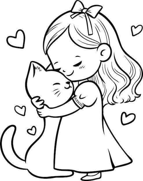 Tranh tô màu búp bê chibi cute - đơn giản