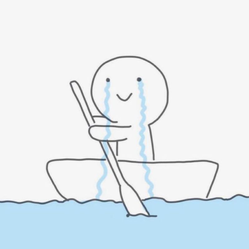 Ảnh meme khóc nước mắt chảy thành sông