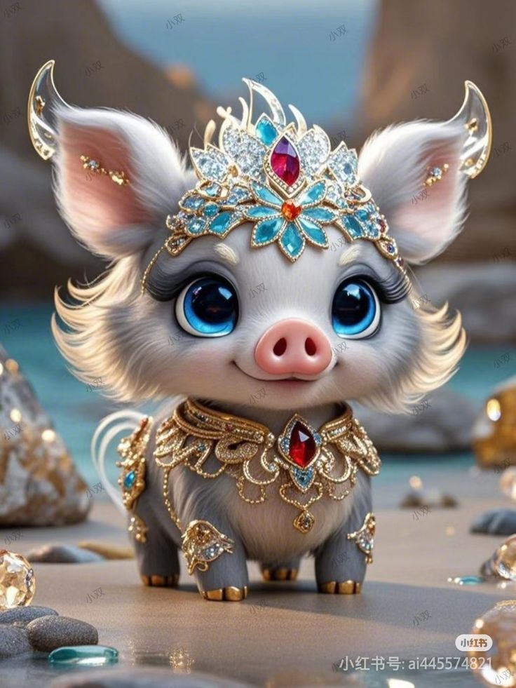 Bộ sưu tập hình ảnh 12 con giáp chibi - Heo con phiên bản lấp lánh 