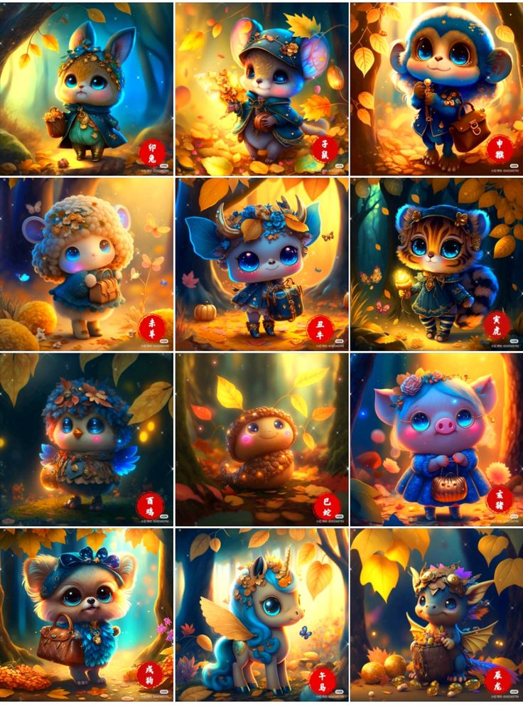 Bộ sưu tập hình ảnh 12 con giáp chibi - Mùa thu 