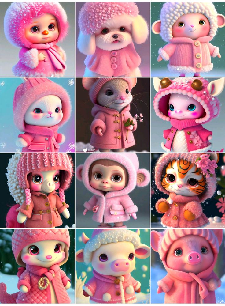 Bộ sưu tập hình ảnh 12 con giáp chibi - phiên bản màu hồng 