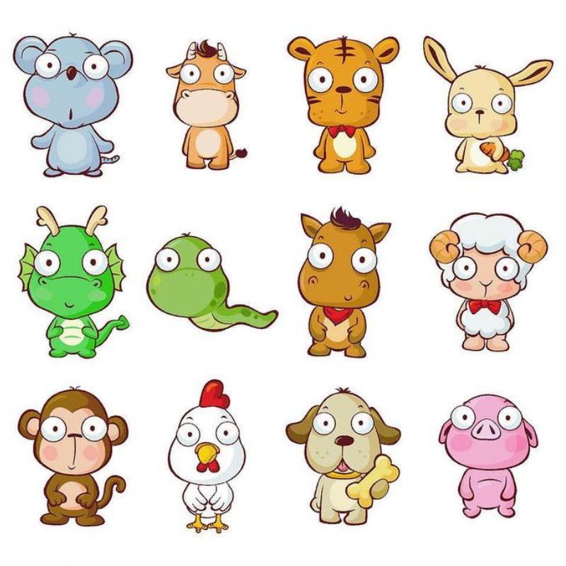 Hình ảnh 12 con giáp chibi