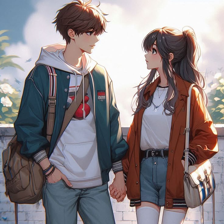 Hình ảnh cặp đôi chibi cute - nắm tay 