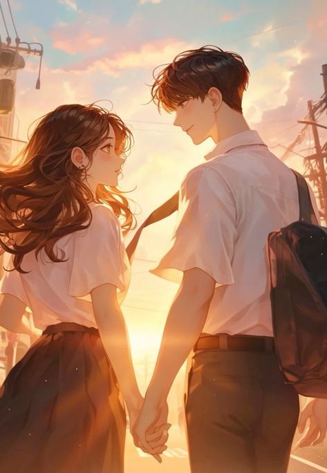 Hình ảnh cặp đôi chibi cute - tình yêu tuổi học trò 