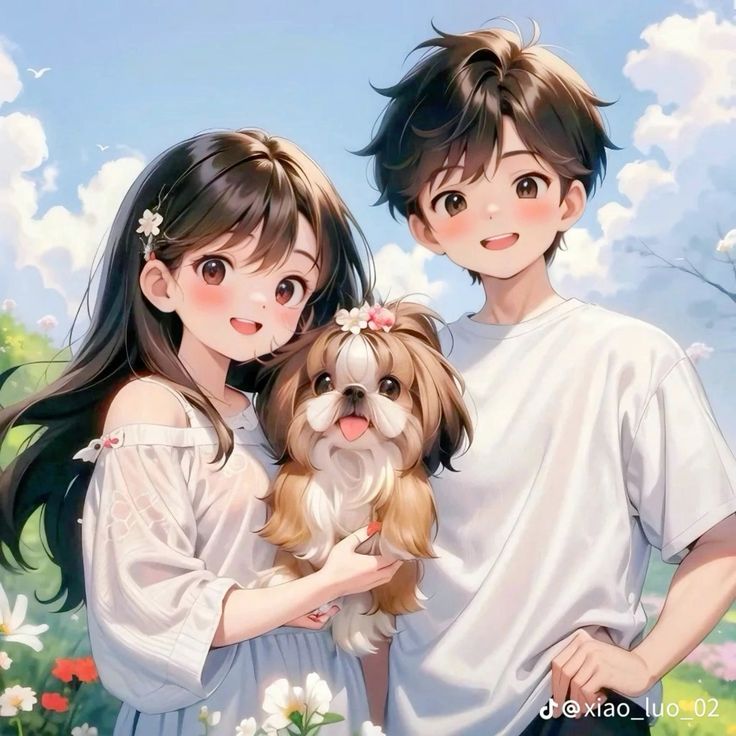 Hình ảnh cặp đôi chibi cute - Và thú cưng 