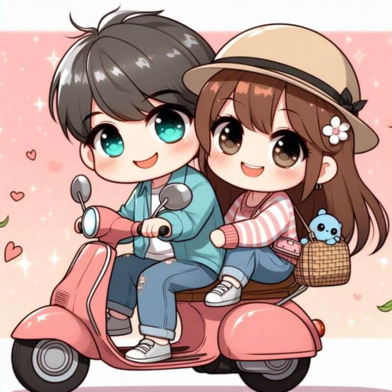 Hình ảnh cặp đôi chibi cute