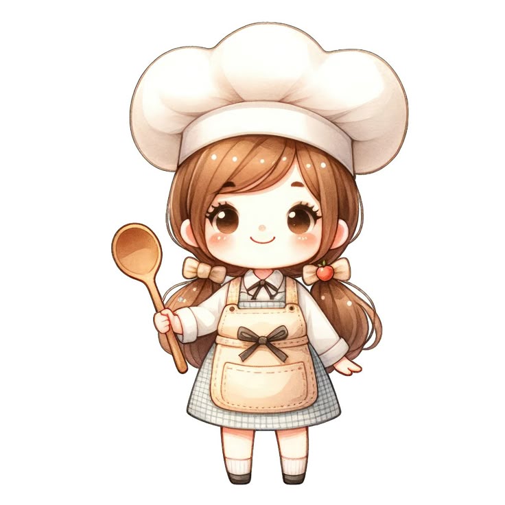 Hình ảnh chibi đầu bếp ngộ nghĩnh - Cột tóc