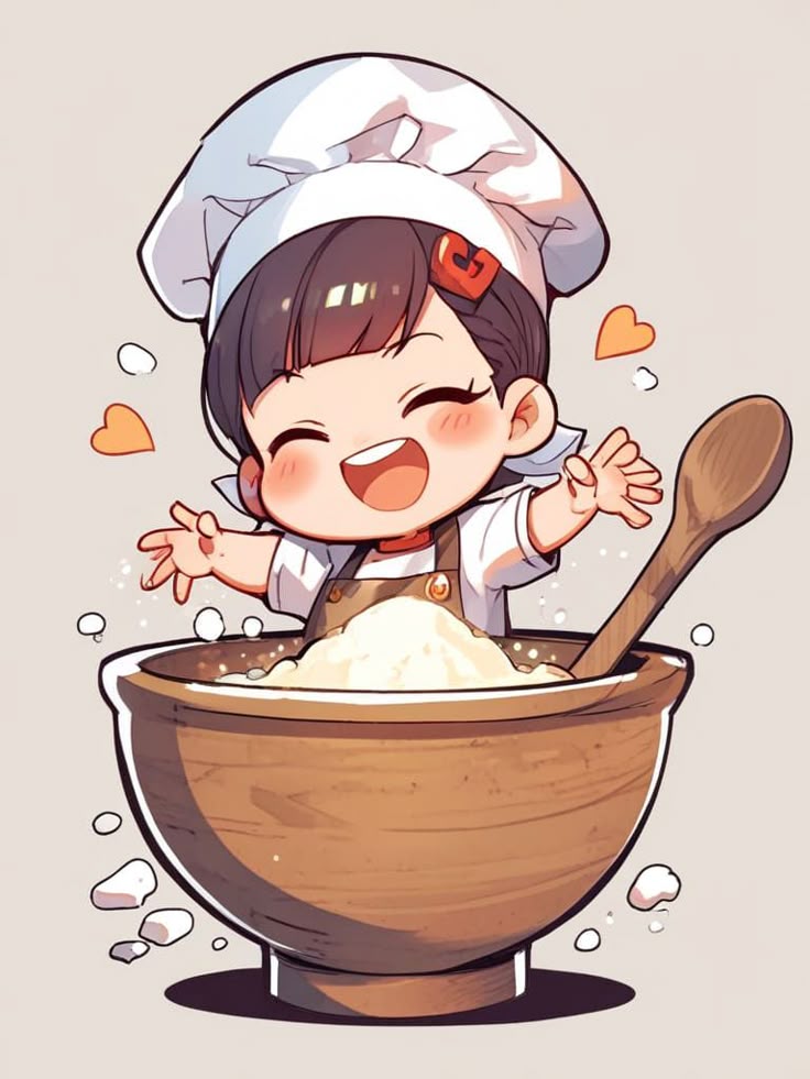 Hình ảnh chibi đầu bếp ngộ nghĩnh - Đắm chìm trong đam mê