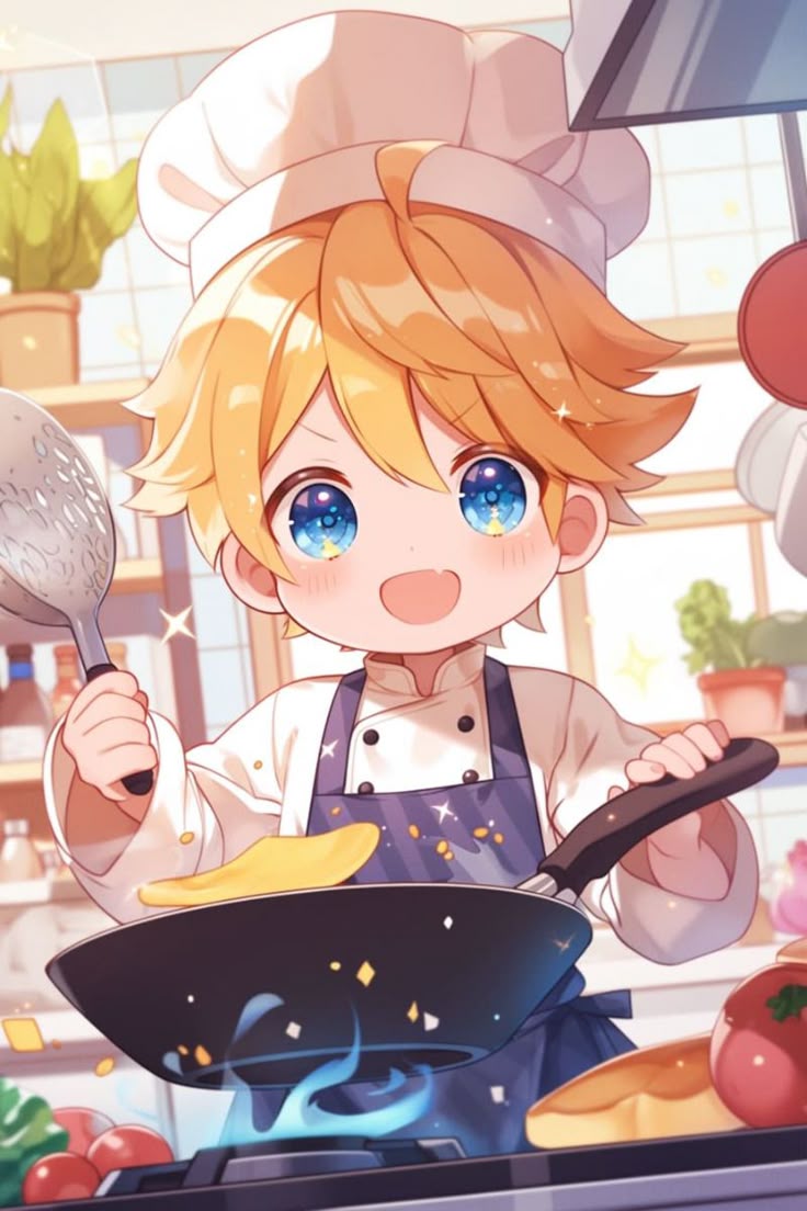 Hình ảnh chibi đầu bếp ngộ nghĩnh - Đáng yêu