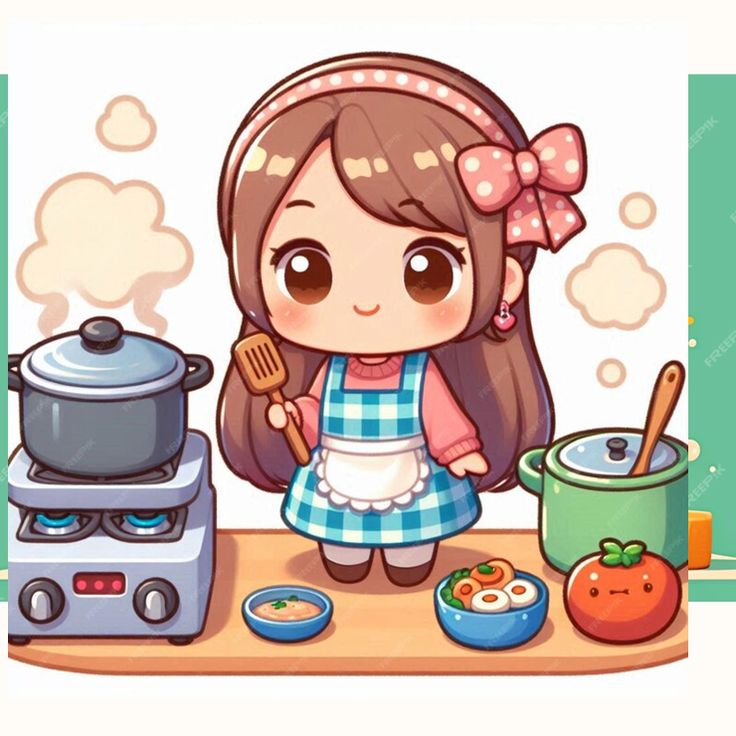 Hình ảnh chibi đầu bếp ngộ nghĩnh - Đầu bếp nhí