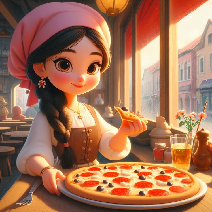Hình ảnh chibi đầu bếp ngộ nghĩnh - Đầu bếp pizza