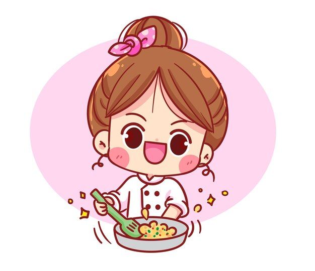 Hình ảnh chibi đầu bếp ngộ nghĩnh - Háo hức