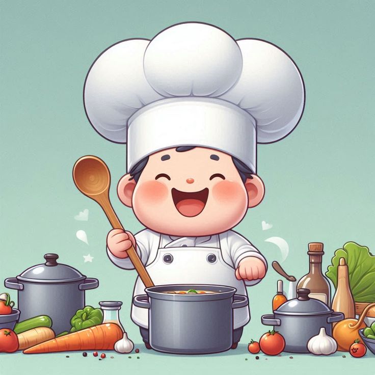 Hình ảnh chibi đầu bếp ngộ nghĩnh - mũm mĩm
