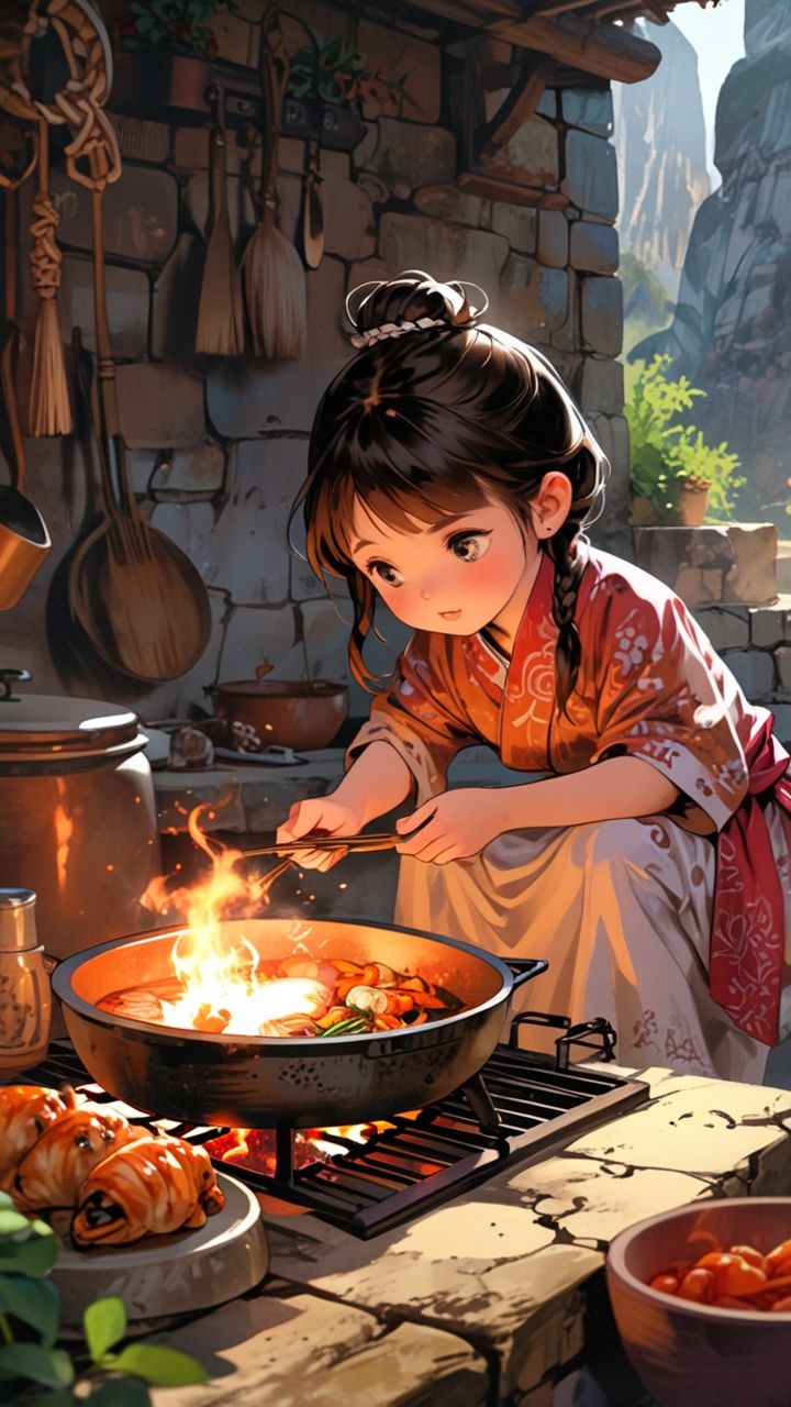 Hình ảnh chibi đầu bếp ngộ nghĩnh - nướng bánh