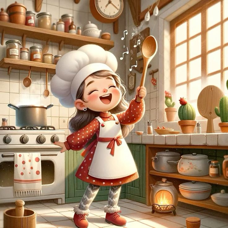 Hình ảnh chibi đầu bếp ngộ nghĩnh - vui vẻ