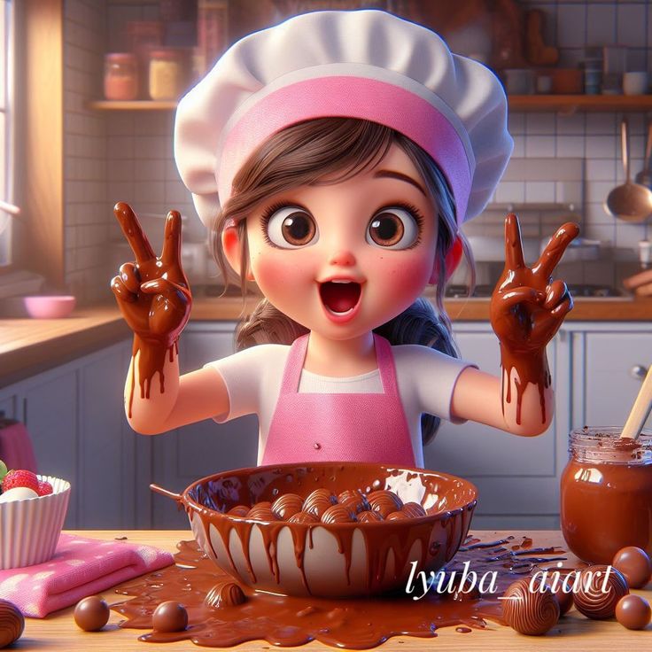 Hình ảnh chibi đầu bếp ngộ nghĩnh - Vụng về