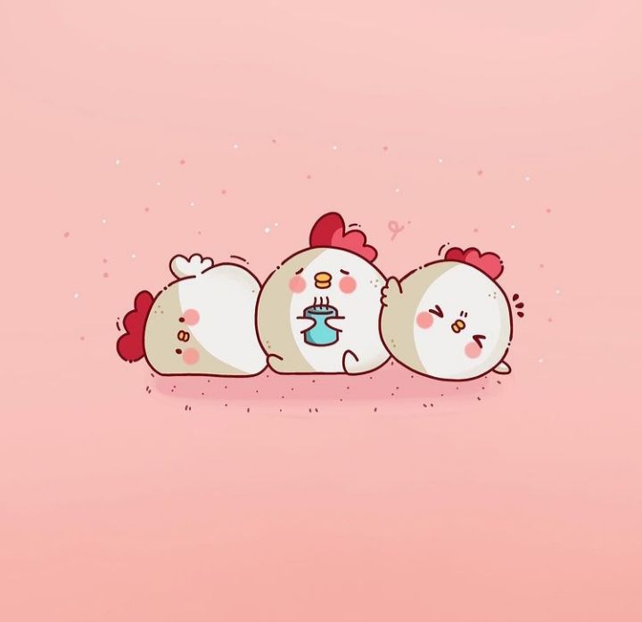Hình ảnh chibi động vật cute - Ba chú gà con 