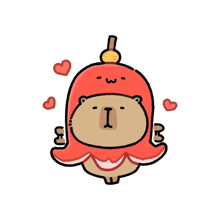 Hình ảnh chibi động vật cute - Bánh bạch tuột capybara 