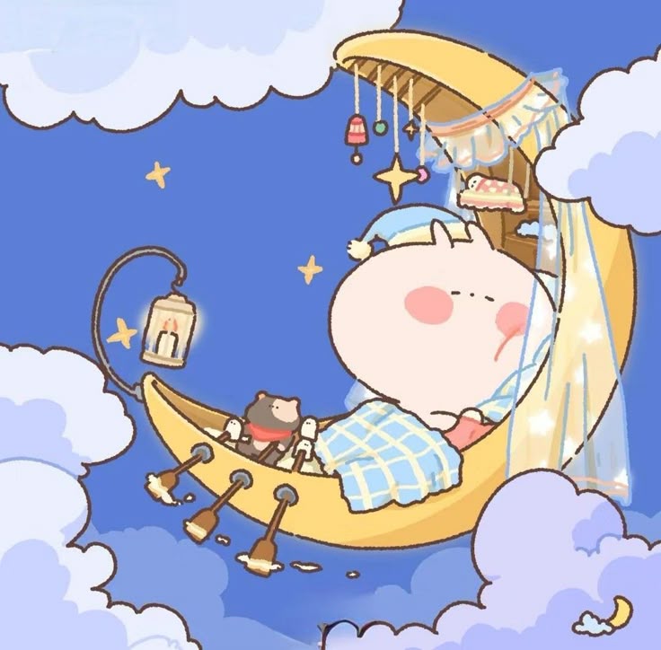Hình ảnh chibi động vật cute - Bé thỏ ngủ say 