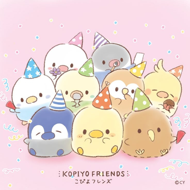 Hình ảnh chibi động vật cute - Bữa tiệc cùng nhóm bạn 