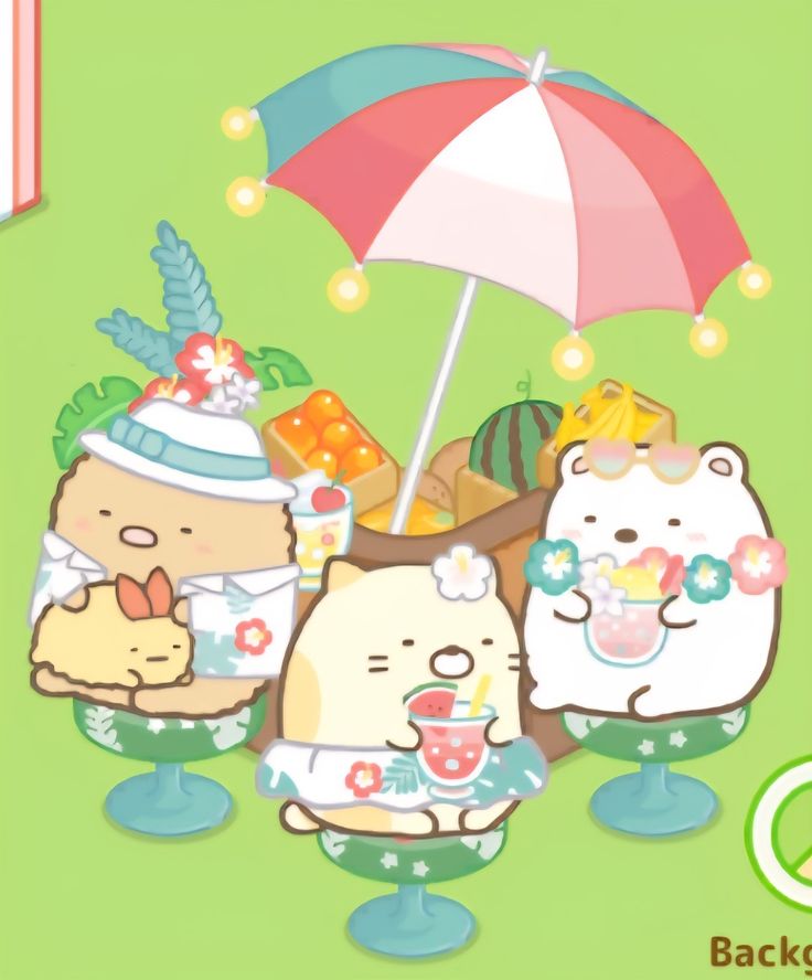 Hình ảnh chibi động vật cute - Tận hưởng mùa hè