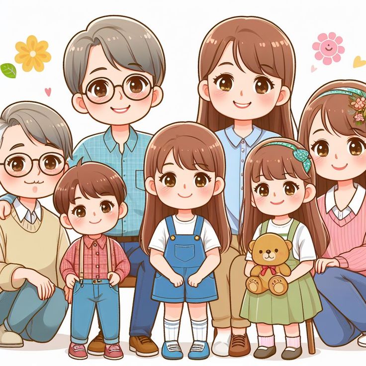 Hình ảnh chibi gia đình - Đại gia đình 