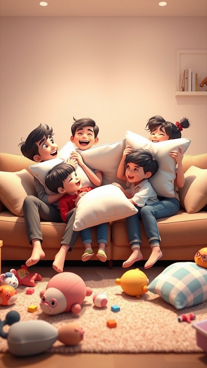 Hình ảnh chibi gia đình - hòa thuận 