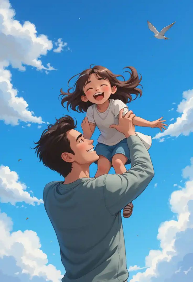 Hình ảnh chibi gia đình - Khoảnh khắc tận hưởng 
