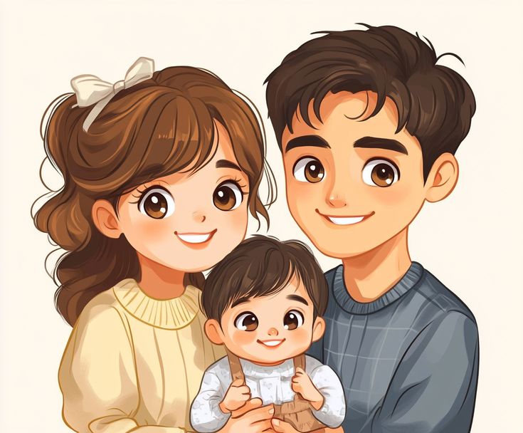 Hình ảnh chibi gia đình - Siêu đáng yêu
