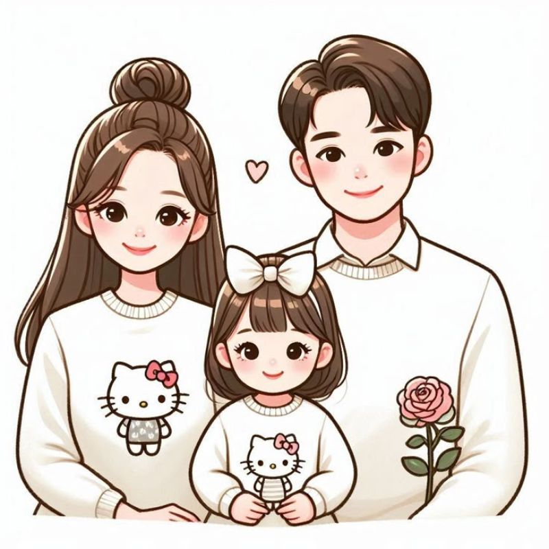 Hình ảnh chibi gia đình