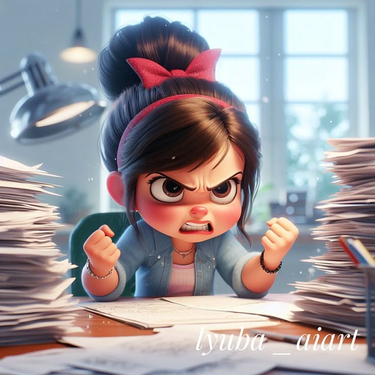 Hình ảnh chibi mệt mỏi cute - Nổi giận