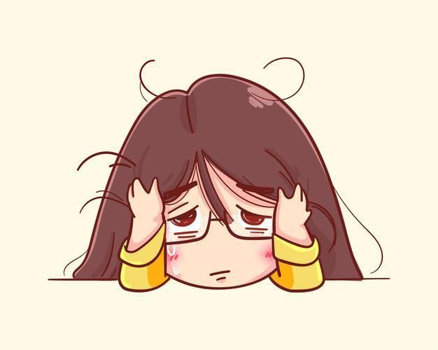 Hình ảnh chibi mệt mỏi cute - Tóc rối