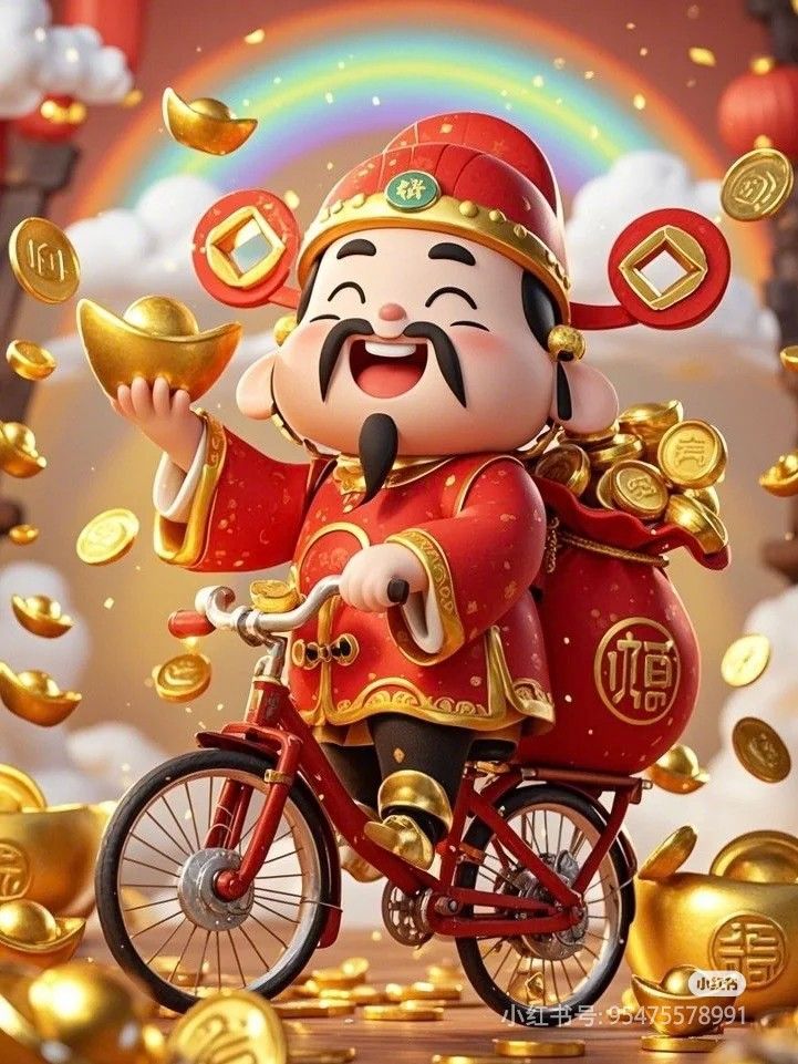 Hình ảnh chibi thần tài siêu đáng yêu - Đạp xe 