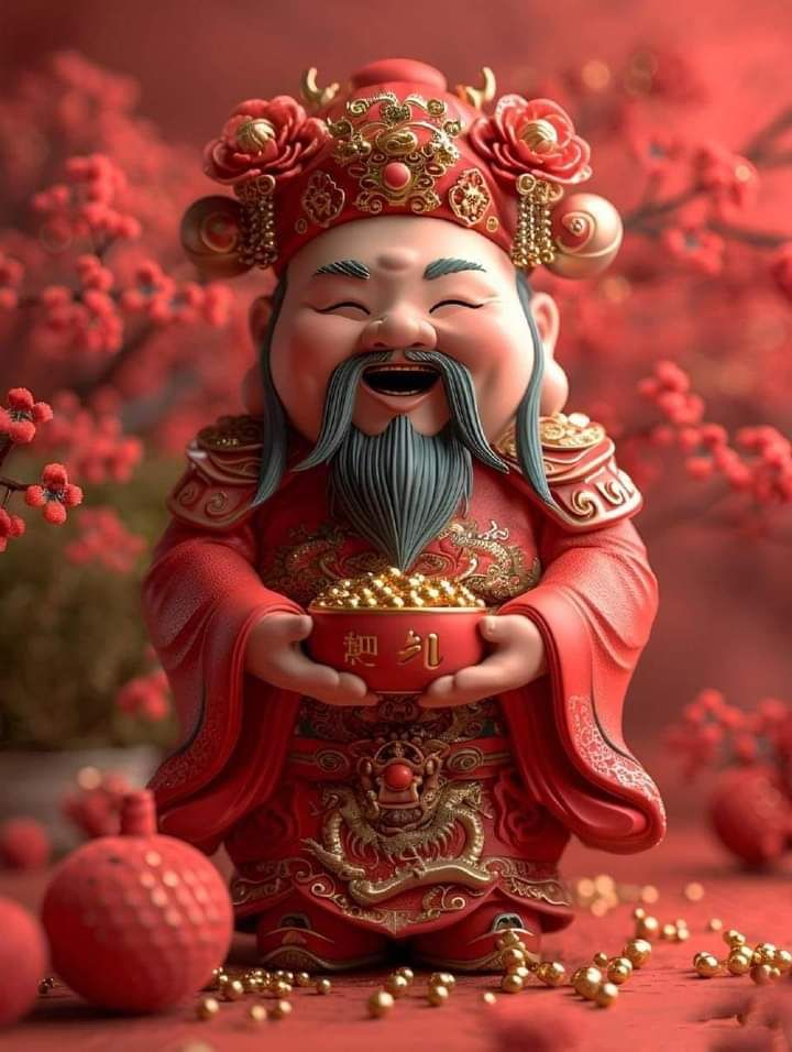 Hình ảnh chibi thần tài siêu đáng yêu - đỏ rực 