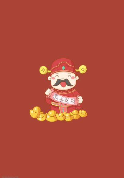 Hình ảnh chibi thần tài siêu đáng yêu - nền điện thoại 