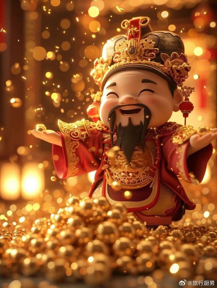 Hình ảnh chibi thần tài siêu đáng yêu - mưa tài lộc 