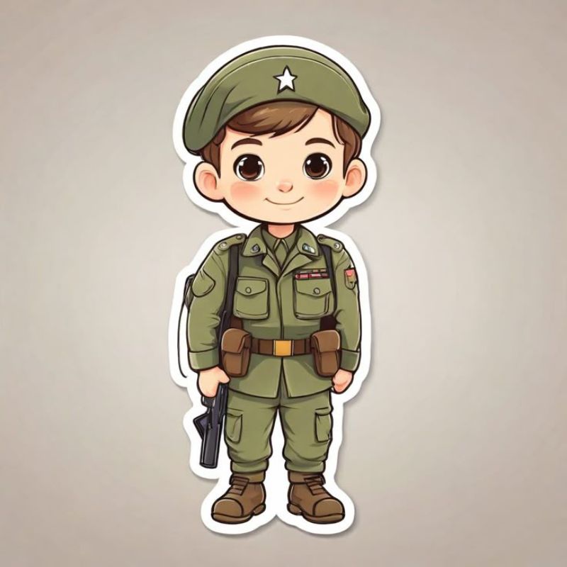 Hình ảnh chú bộ đội chibi