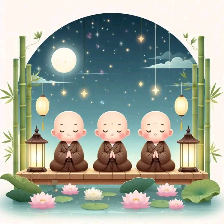 Hình ảnh chú tiểu chibi - ba chú tiểu