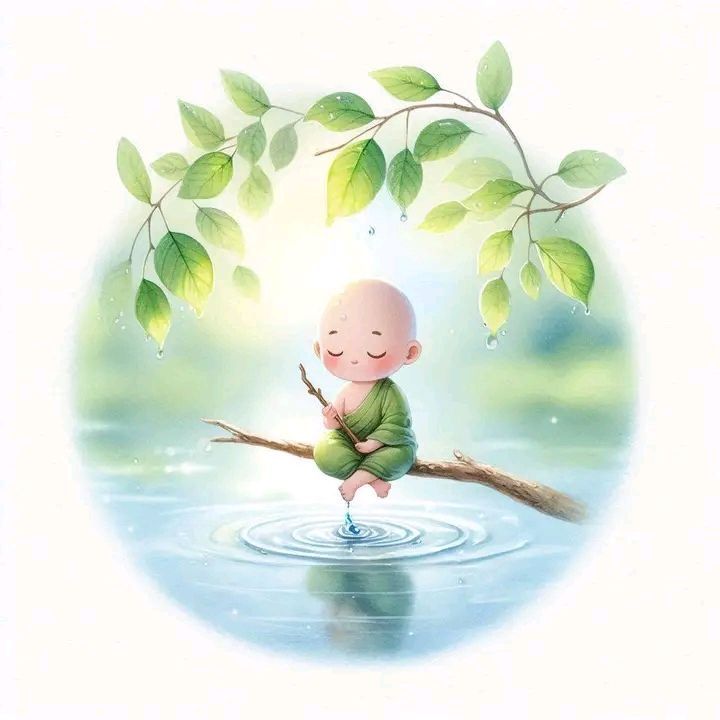 Hình ảnh chú tiểu chibi - bình yên