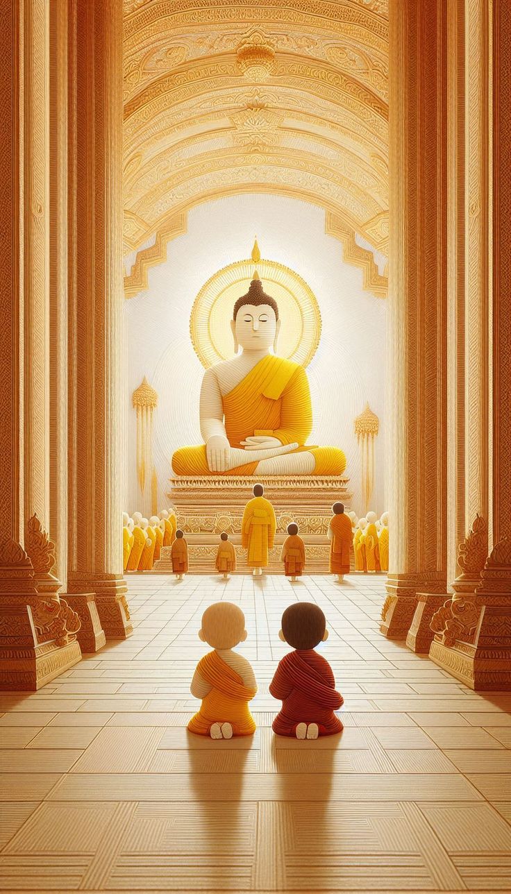 Hình ảnh chú tiểu chibi - quỳ lạy