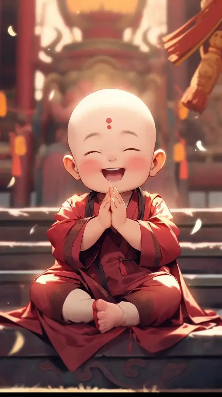 Hình ảnh chú tiểu chibi - yêu đời 