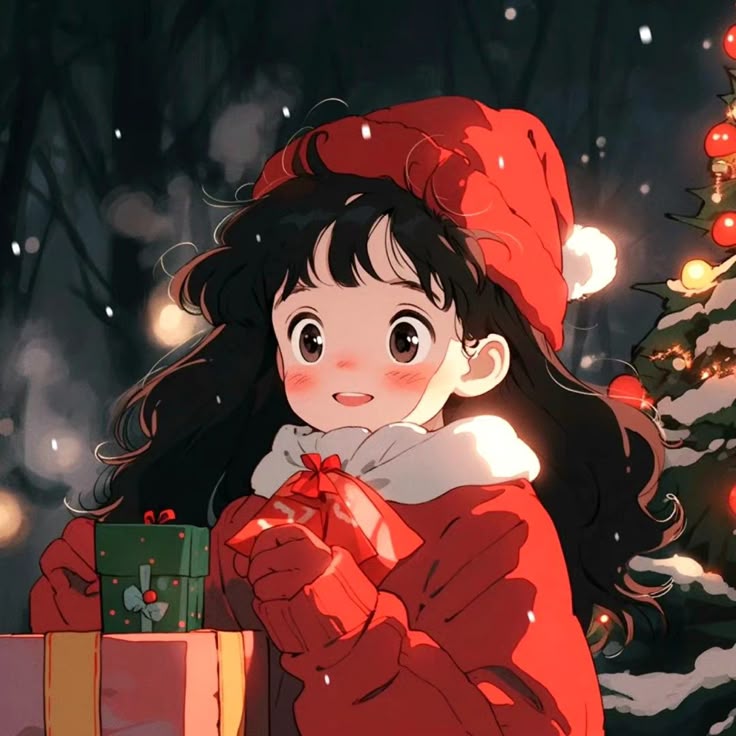 Hình ảnh cô gái chibi cute - giáng sinh 