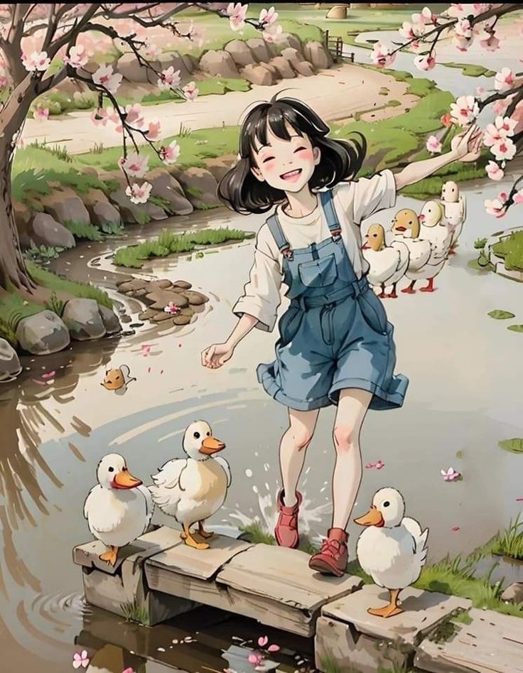 Hình ảnh cô gái chibi cute - Năng động 