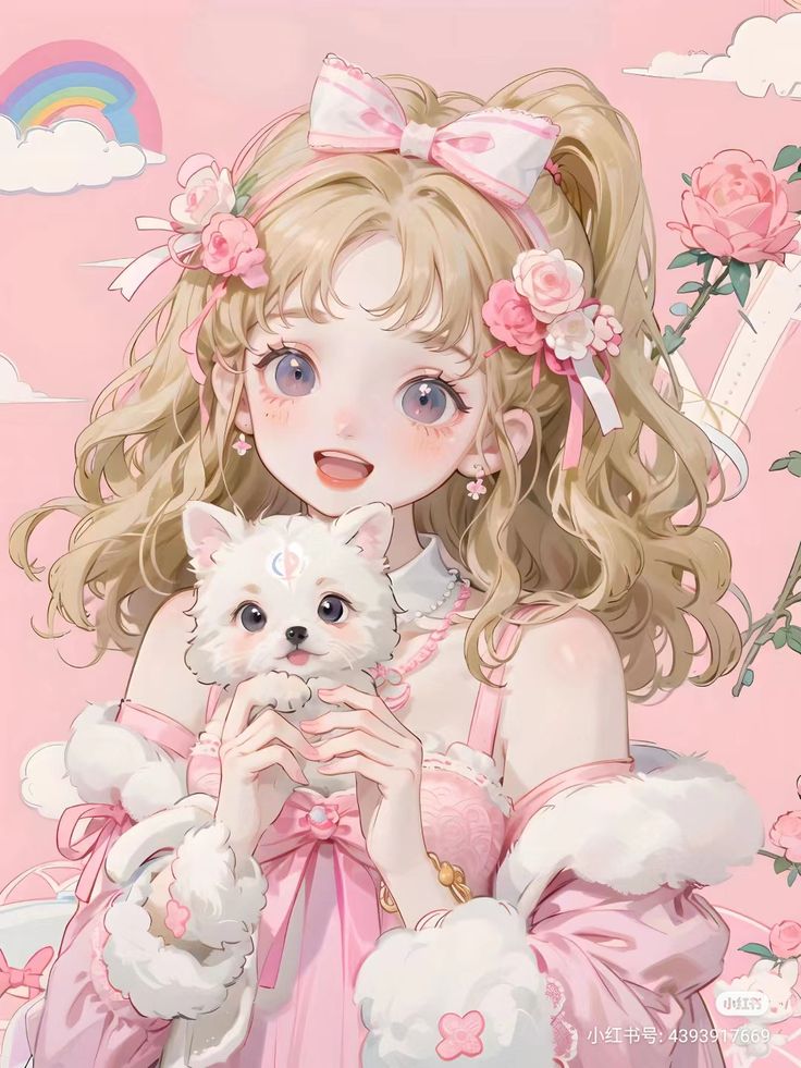 Hình ảnh cô gái chibi cute - thế giới màu hồng 